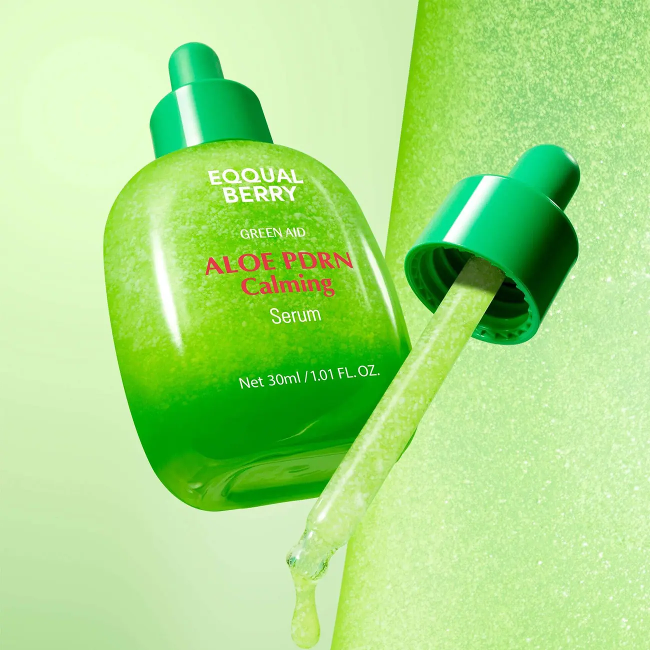 سرم آلوئه PDRN اکوال بری Eqqualberry سبز تسکین دهنده و ترمیم کننده